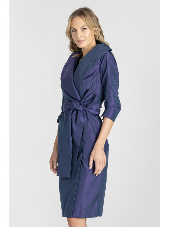 Deni Cler Milano Deni Cler Milano Sukienka koktajlowa W-DC-3378-E5-A4-68-1 Fioletowy Regular Fit