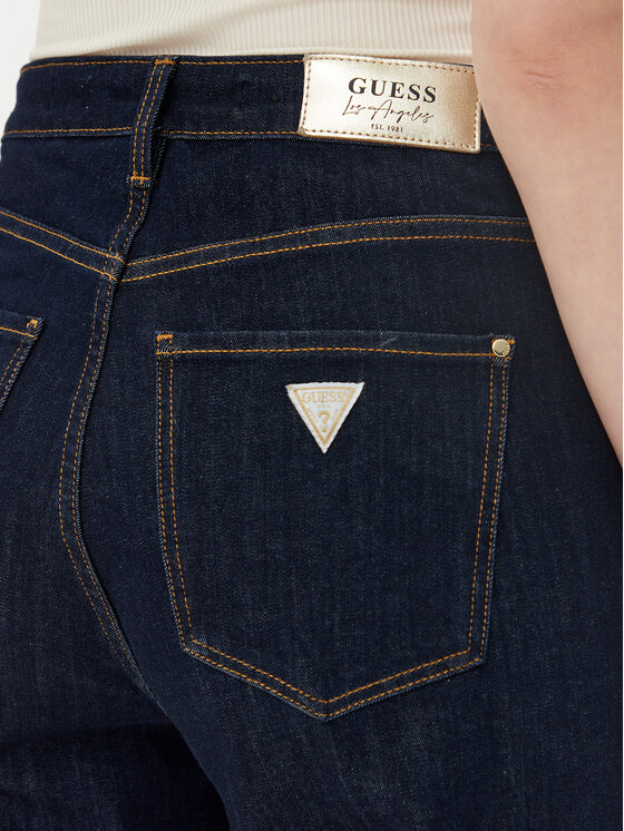 Guess Guess Jeans hlače W5YA1A D5PW1 Mornarsko modra Wide Leg