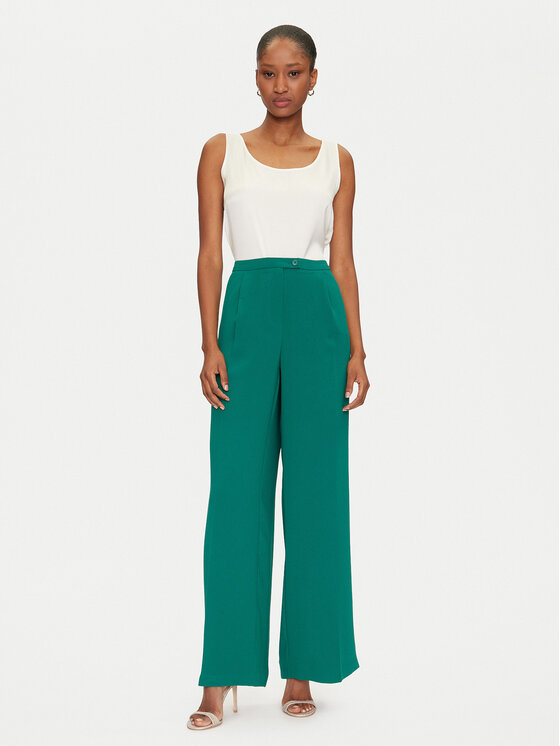 ONLY ONLY Kalhoty z materiálu Leila 15338347 Zelená Wide Leg