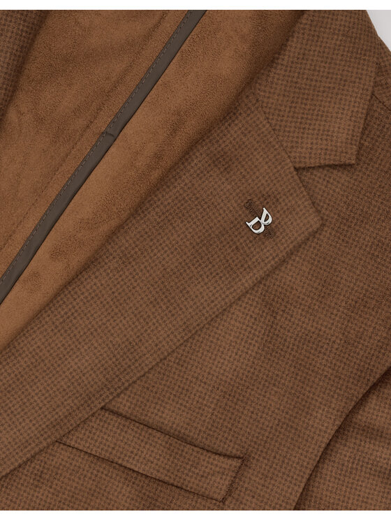Borgio Borgio Marynarka sueglio_br Brązowy Slim Fit