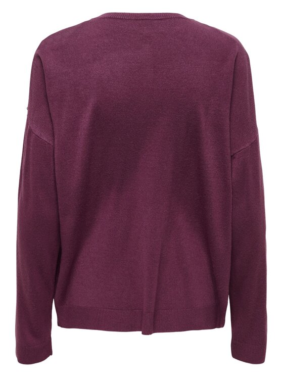 ONLY ONLY Maglione Onlstarry ls sequins boxy Bordeaux Regular Fit