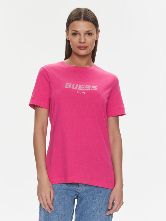 Guess Guess Тишърт Eleanora V4RI10 K8HM4 Розов Regular Fit