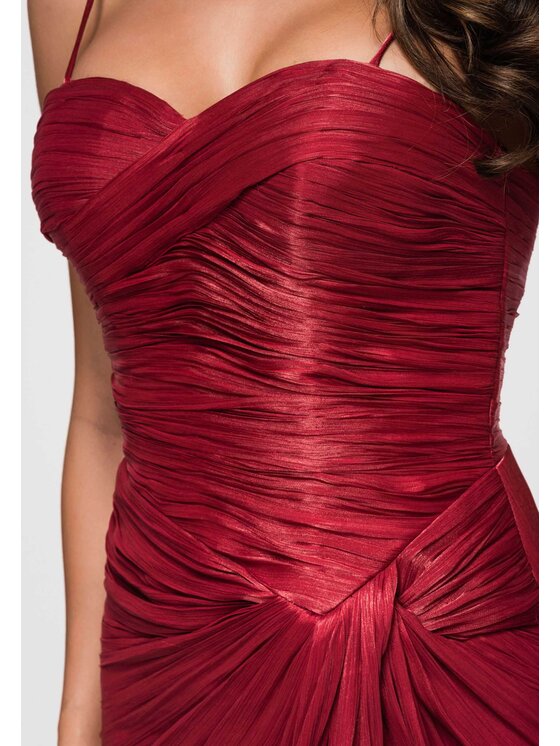 Ombre Ombre Sukienka wieczorowa LA-OM-DLR354 Brązowy Slim Fit