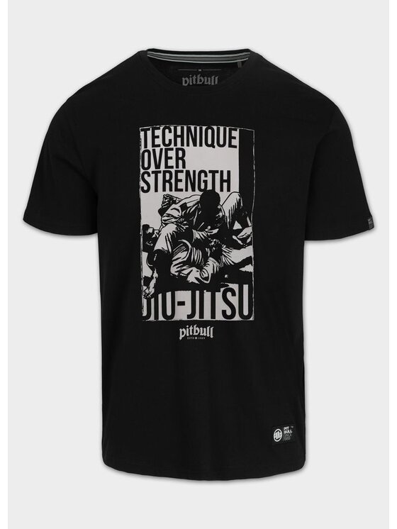 PITBULL PITBULL T-Shirt TECHNIQUE OVER STRENGHT Czarny Regular Fit
