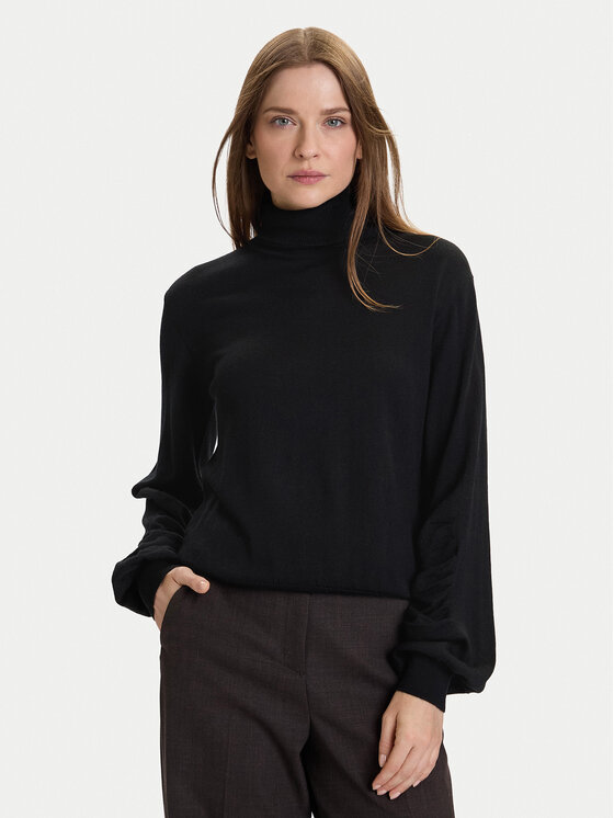 TWINSET TWINSET Bluză cu gât 252AT3102 Negru Regular Fit