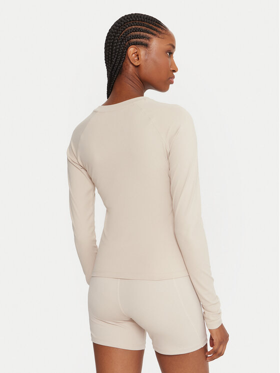 Reebok Reebok Тениска от техническо трико Reebok X Ewa Chodakowska RK25316CCW Бежов Slim Fit