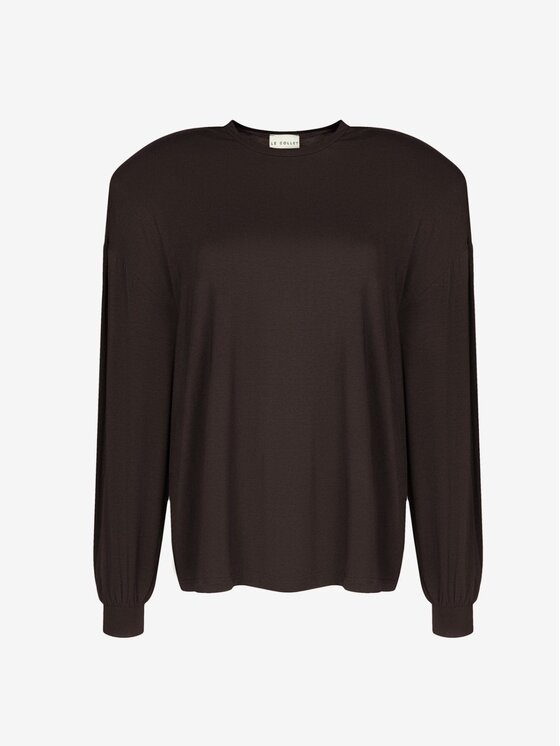 Le Collet Le Collet Bluzka ELYS Brązowy Regular Fit