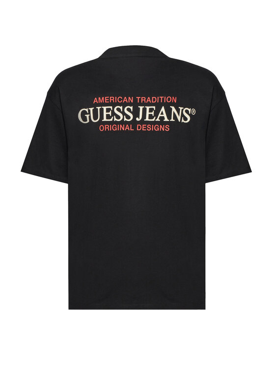 Guess Jeans Guess Jeans Tricou M4BI75 K8FQ4 Negru Oversize