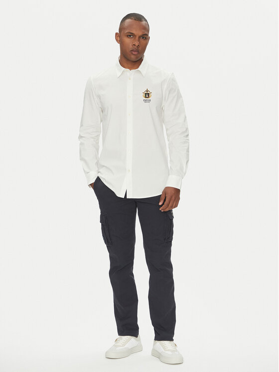 Aeronautica Militare Aeronautica Militare Marškiniai 251CA1261CT3288 Balta Regular Fit