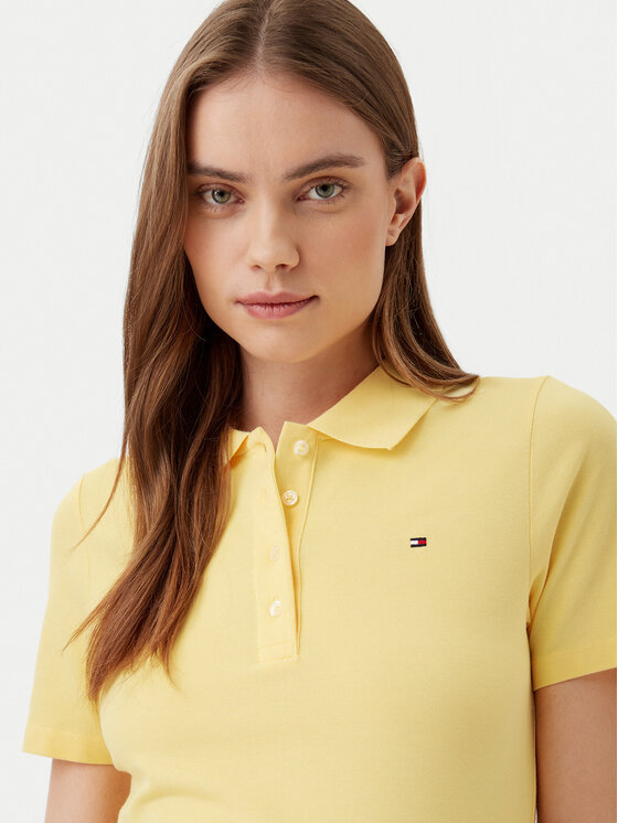 Tommy Hilfiger Tommy Hilfiger Polo 1985 WW0WW43225 Żółty Slim Fit