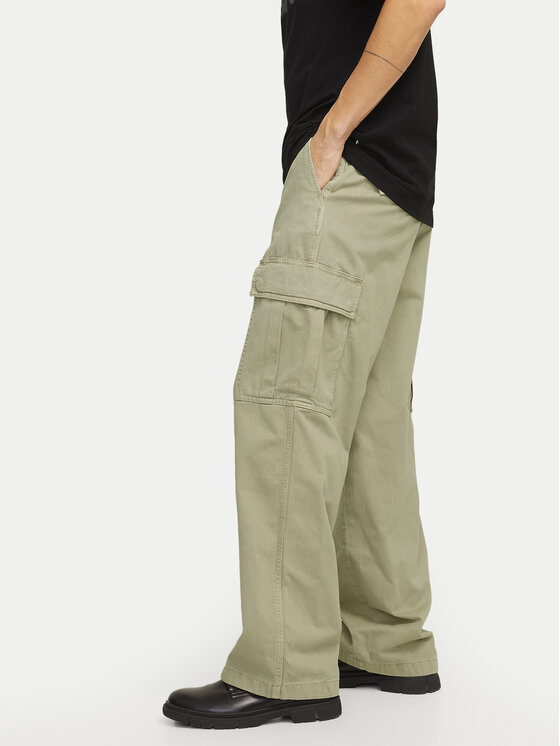 Jack & Jones Jack & Jones Bavlnené nohavice Bill 12269379 Béžová Wide Leg