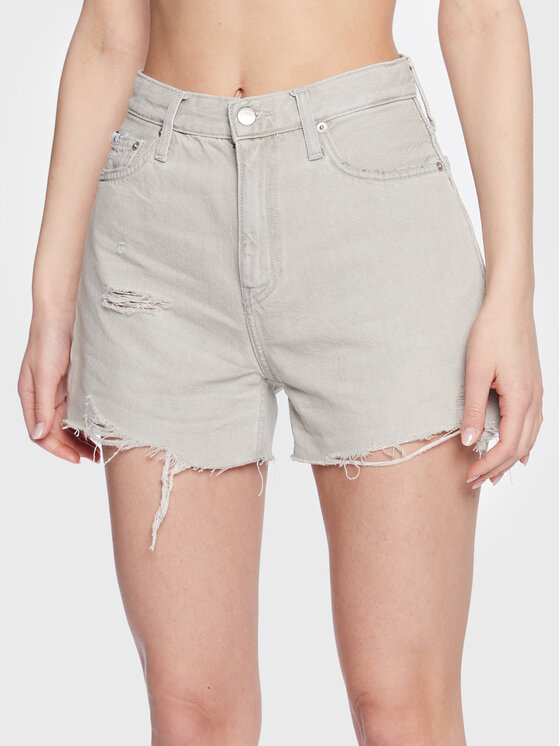 Calvin Klein Jeans Jeans kratke hlače J20J220643 Siva Mom Fit