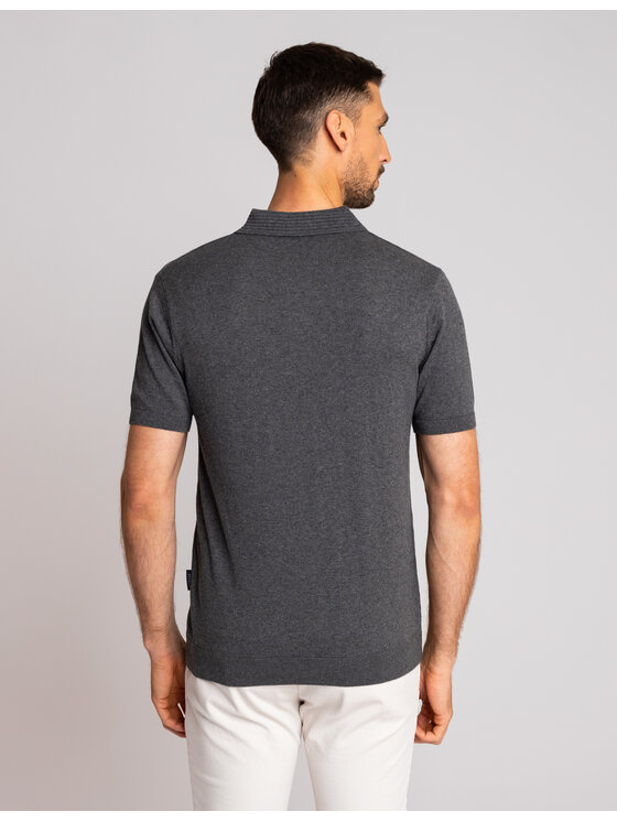 Borgio Borgio Polo colliano_sz Szary Classic Fit