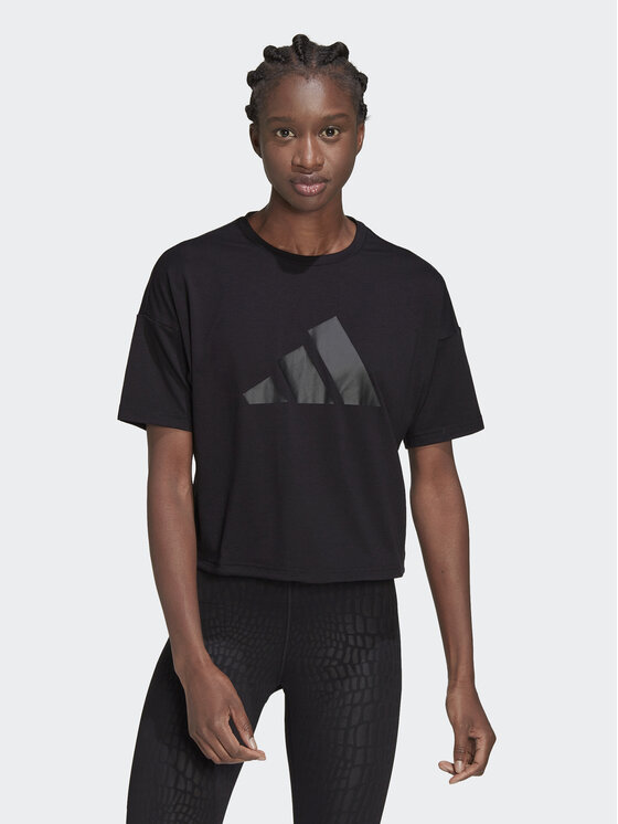 adidas adidas Футболка Train Icons 3 Bar Logo T-Shirt HD8973 Чорний Regular Fit