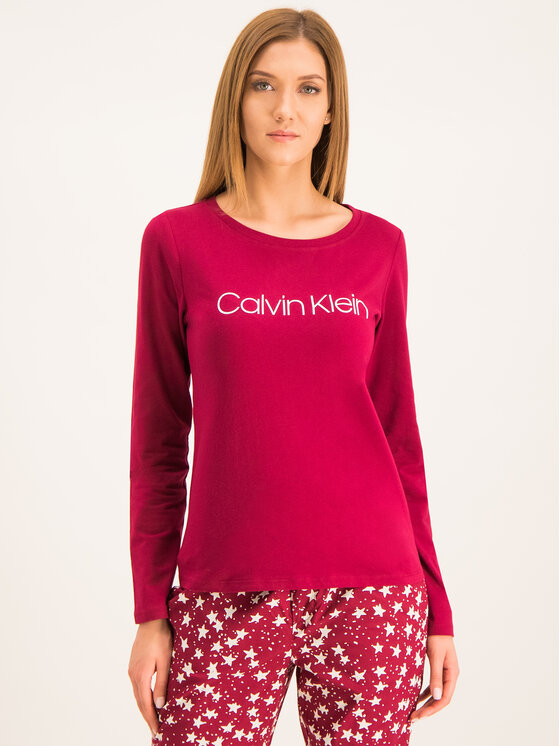 Calvin Klein Underwear Pyjama Elementary Stars 000QS6154E Dunkelrot
