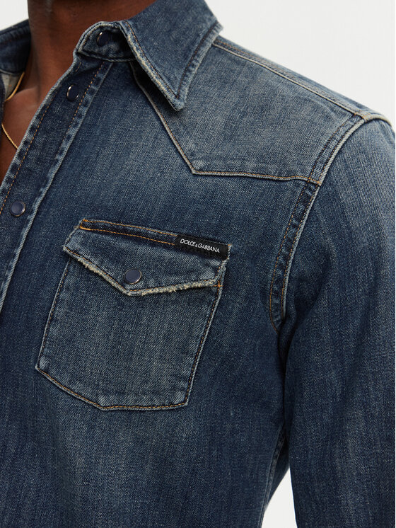 Dolce&Gabbana Dolce&Gabbana Koszula jeansowa G5JC8D G8GW9 Granatowy Regular Fit