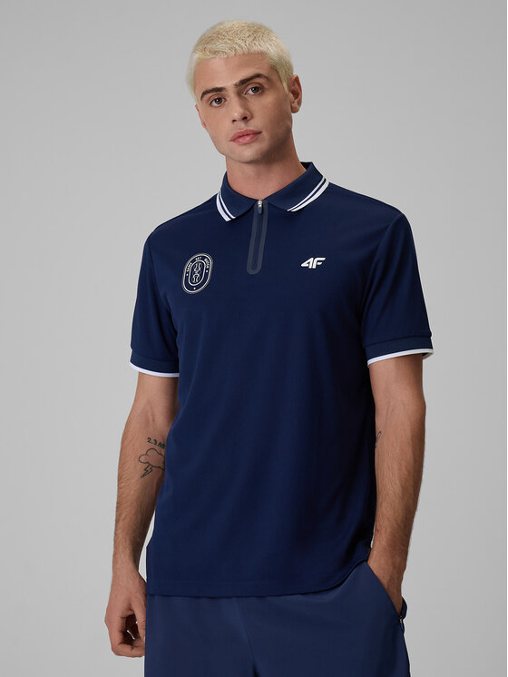 4F 4F Koszulka techniczna SERVE & SMASH Granatowy Regular Fit