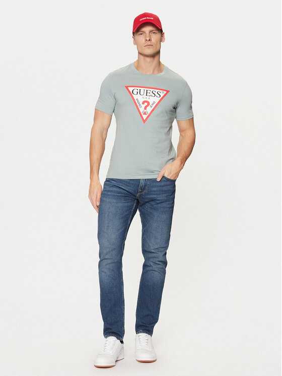 Guess Guess Тишърт M2YI71 I3Z14 Сив Slim Fit