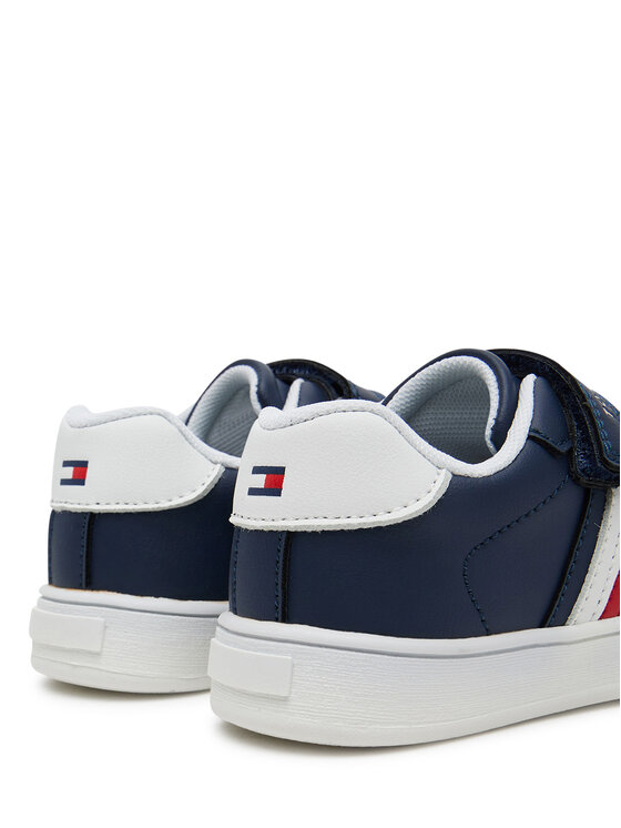 Tommy Hilfiger Tommy Hilfiger Superge Stripes Low Cut Lace Velcro Sneaker T1X9-33840-1269 M Mornarsko modra