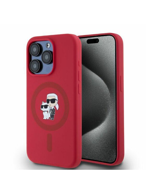 Etui na telefon KARL LAGERFELD, Czerwone, Apple iPhone 15 Pro