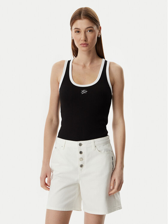 KARL LAGERFELD KARL LAGERFELD Τζιν σορτσάκια B2W10048 Κρεμ Loose Fit