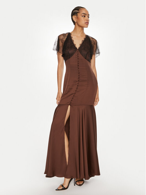 ROTATE ROTATE Φόρεμα βραδινό Nolara 1127042910 Καφέ Slim Fit