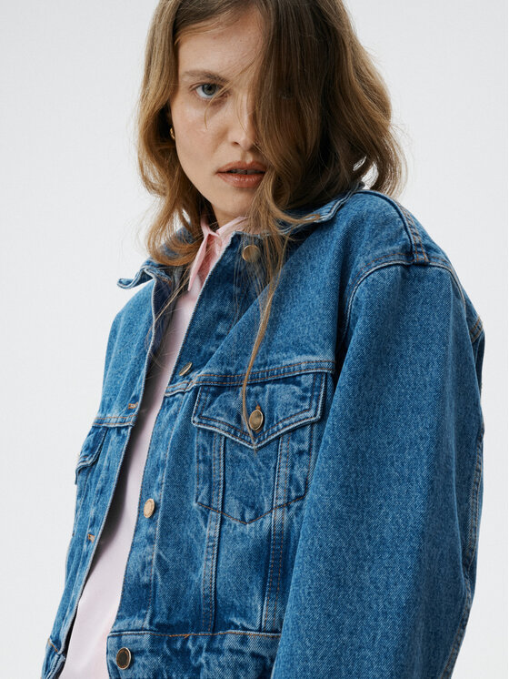 MARI PRETI MARI PRETI Giacca di jeans Denim Rust Blu scuro Regular Fit