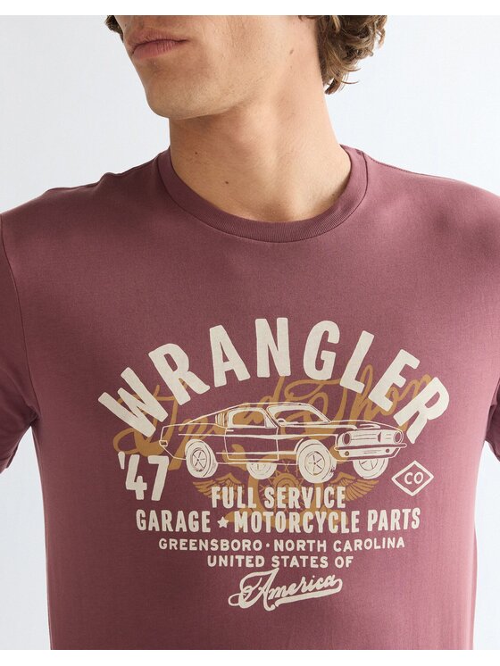 Wrangler Wrangler T-Shirt AMERICANA TEE Różowy Regular Fit