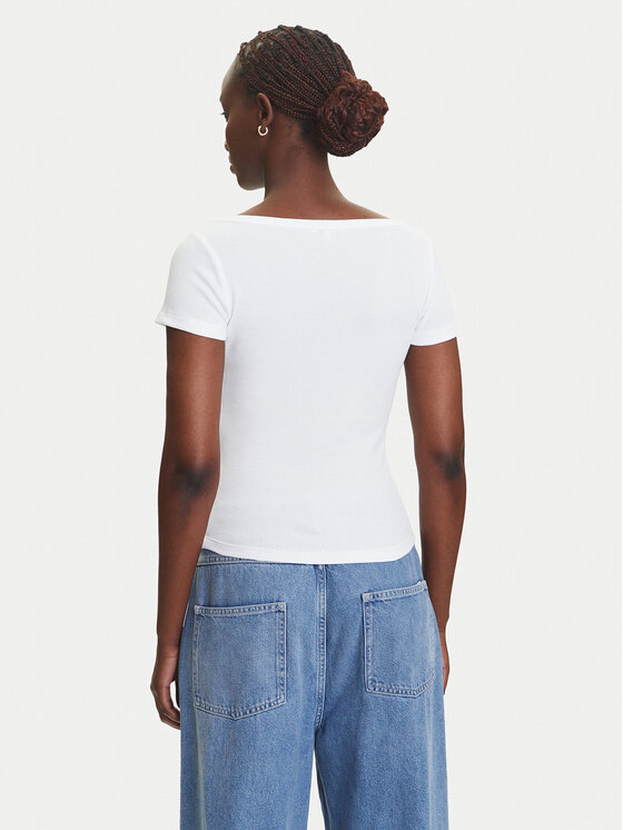 Tommy Jeans Tommy Jeans Тишърт Henley DW0DW20902 Бял Slim Fit