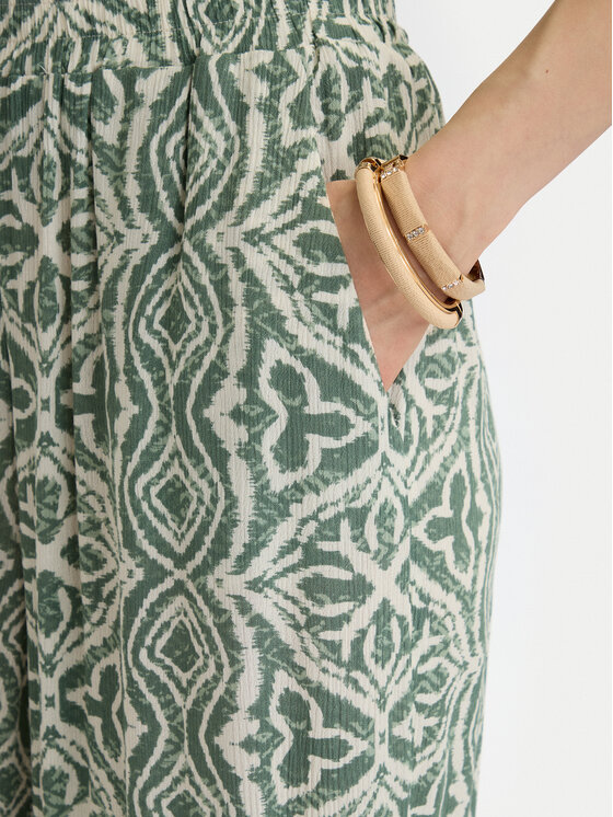 Vero Moda Vero Moda Kalhoty z materiálu Menny 10282478 Zelená Wide Leg