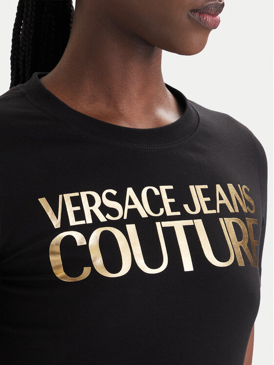 Versace Jeans Couture Versace Jeans Couture Тишърт 80HAHT00 CJ03T Черен Slim Fit