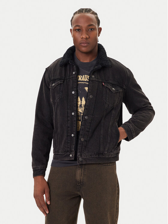 Levi's® Levi's® Jeansová bunda Type III Sherpa 16365-0291 Černá Regular Fit