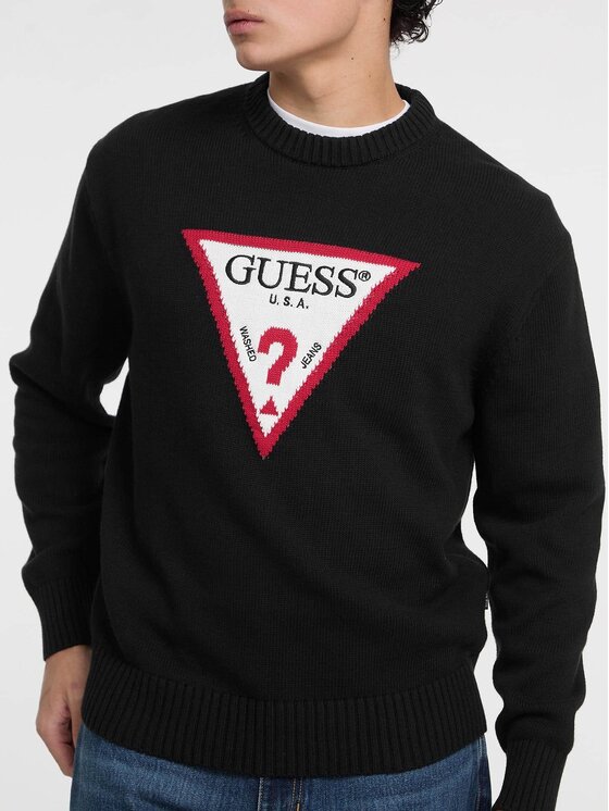Guess Jeans Sweter M4BR32 Z3HM1 Czarny Regular Fit