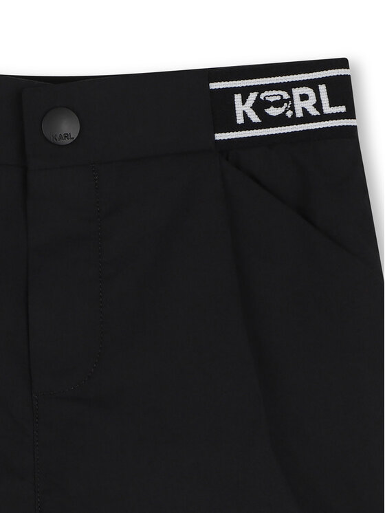 Karl Lagerfeld Kids Karl Lagerfeld Kids Σετ πουκάμισο και σορτς υφασμάτινα Z31077 Μαύρο Regular Fit