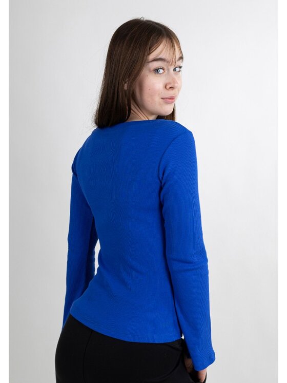 DKaren Sport DKaren Sport Bluzka DK34 Długi Niebieski Classic Fit