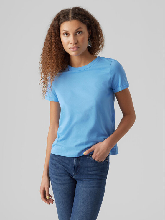 Vero Moda Vero Moda T-Shirt Paula 10243889 Niebieski Regular Fit