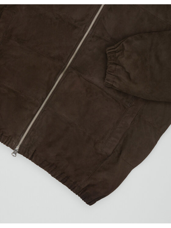 Borgio Borgio Kurtka skórzana CALVI BR2 Brązowy Classic Fit