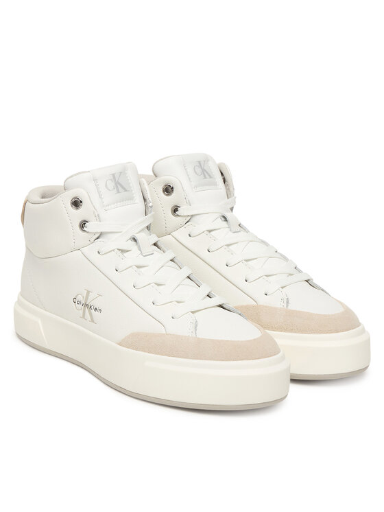 Calvin Klein Calvin Klein Sneakersy Basket Cups High Laceup Lth Mix YW0YW02024 Biela