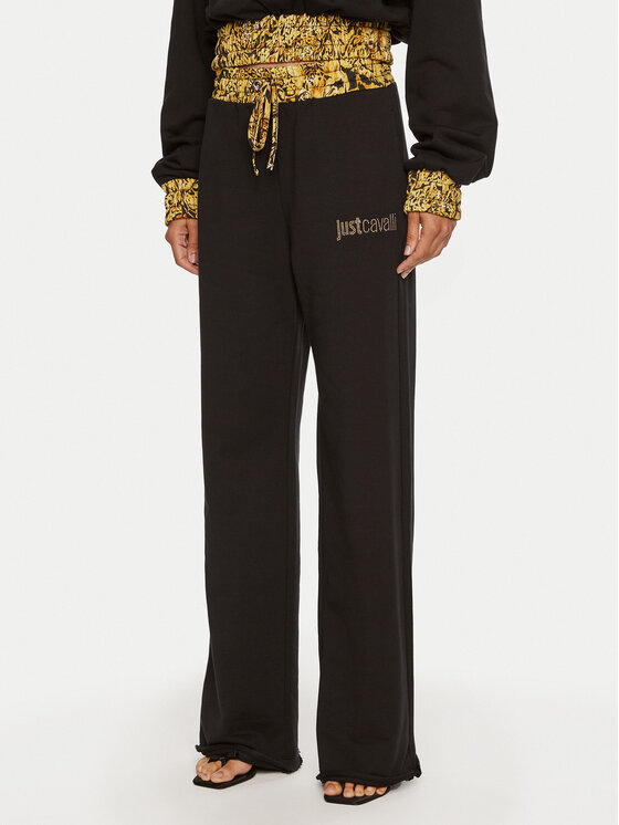 Just Cavalli Just Cavalli Donji dio trenerke 77PAAE21 Crna Regular Fit