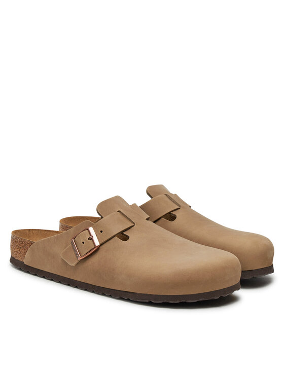 Birkenstock Birkenstock Klapki Boston SFB LEOI Tabacco Brown 1018147 Beżowy