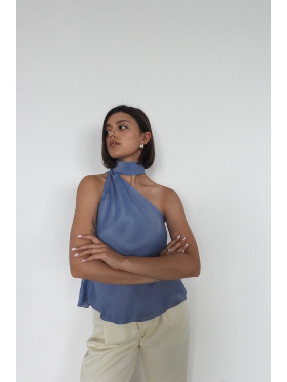 ROSE AVENUE ROSE AVENUE Top ALICE Niebieski Basic Fit