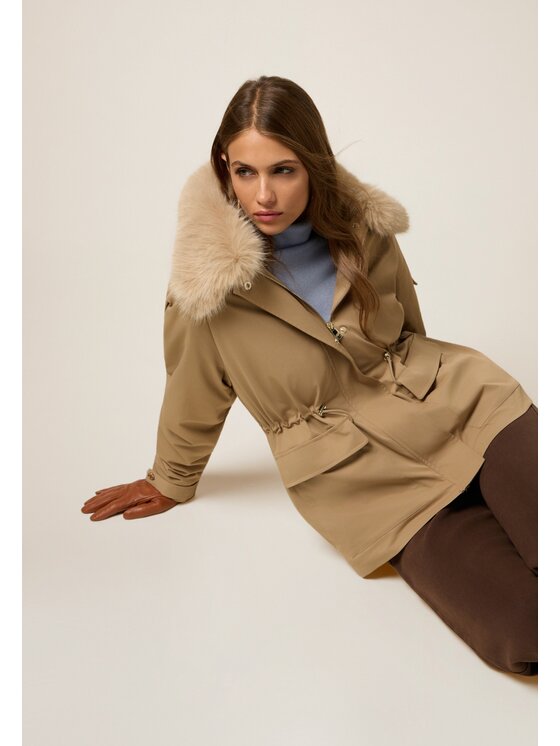 Oltre Oltre Cappotto invernale 8155J000225N002 Crema Flare Fit