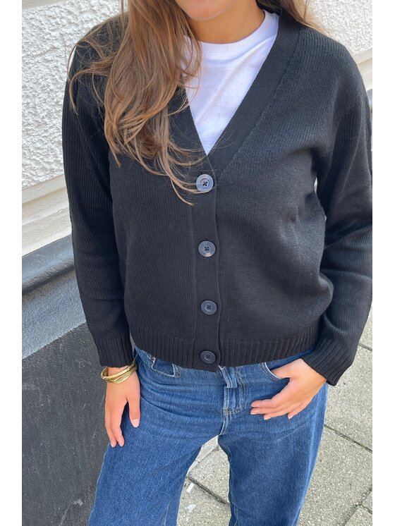 TeeShoppen TeeShoppen Kardigan 'Basic Collection' Czarny Regular Fit