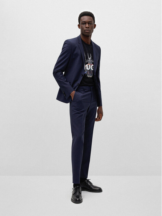 HUGO Hugo Obleka 50450994 Modra Extra Slim Fit