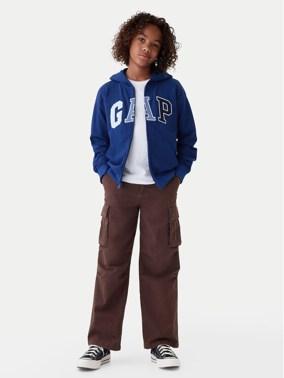 Gap Gap Majica dugih rukava 542315-00 Plava Relaxed Fit