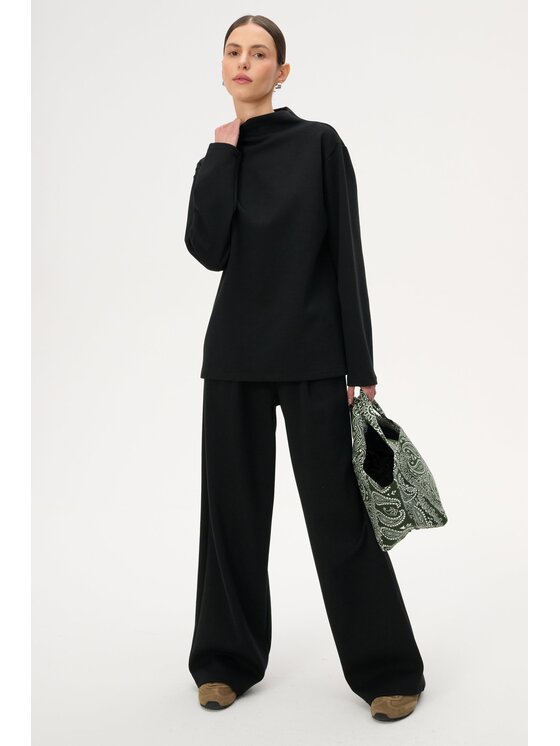 LEBRAND LEBRAND Spodnie damskie Franco Czarny Regular Fit
