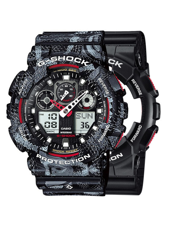 Casio Casio Zegarek SET GA-100-1A4ER + BEZEL 10520052 + PASEK 10520049 Czarny