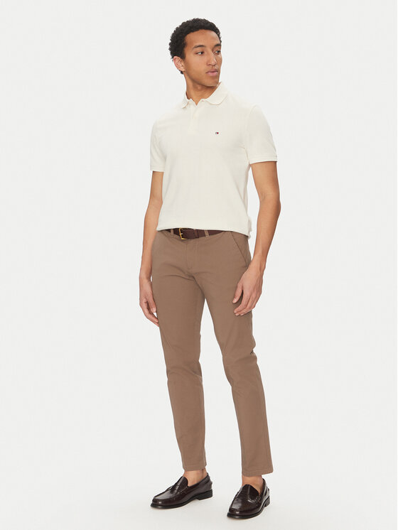 Tommy Hilfiger Tommy Hilfiger Тениска с яка и копчета Vertical MW0MW38951 Жълт Regular Fit