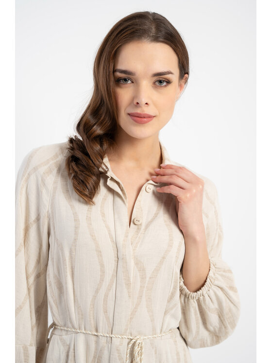 CLICK CLICK Každodenné šaty 60-6098 Écru Reglan Fit