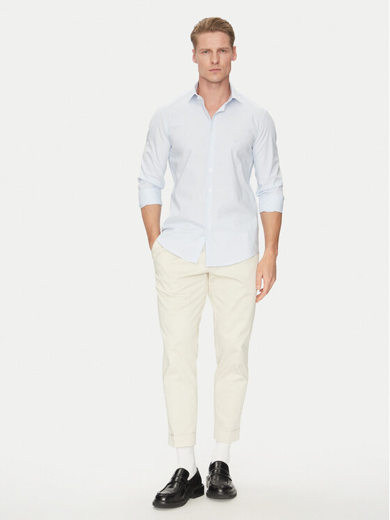 Calvin Klein Calvin Klein Marškiniai K10K114301 Žydra Slim Fit